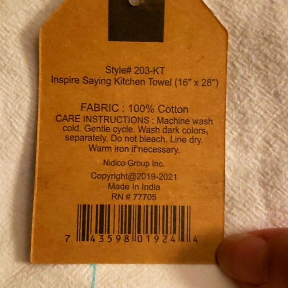 Mabelle Home Collection, set of 5, Cotton, Inspire Saying Kitchen Towels - Picture 7 of 7